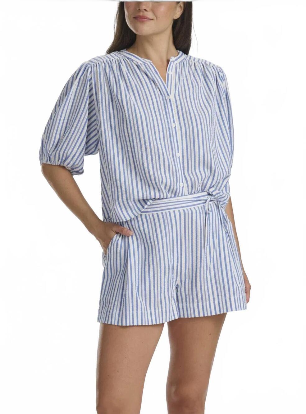 NEW SPLENDID madelyn stripe short in white/azure